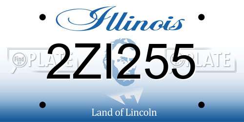 2ZI255 Illinois License Plate
