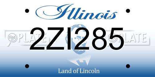 2ZI285 Illinois License Plate