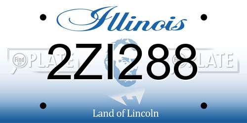 2ZI288 Illinois License Plate
