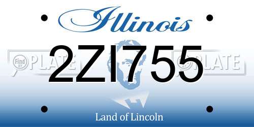 2ZI755 Illinois License Plate