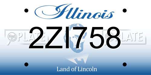 2ZI758 Illinois License Plate