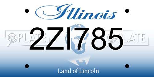 2ZI785 Illinois License Plate