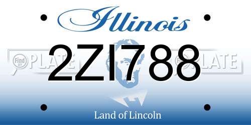 2ZI788 Illinois License Plate