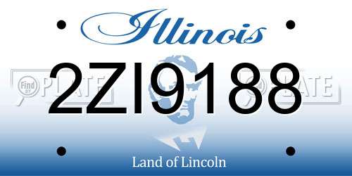 2ZI9188 Illinois License Plate
