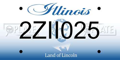 2ZII025 Illinois License Plate