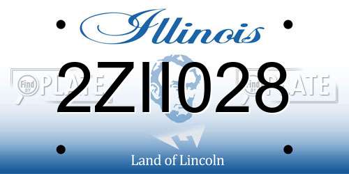 2ZII028 Illinois License Plate