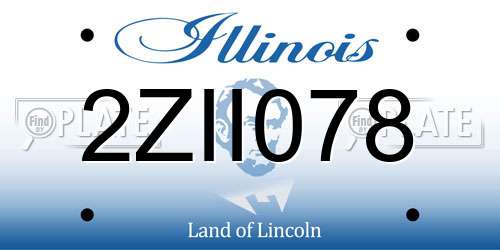2ZII078 Illinois License Plate