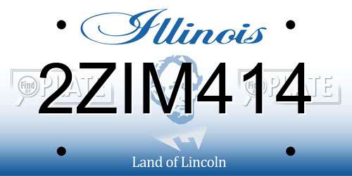2ZIM414 Illinois License Plate