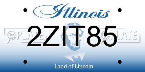 2ZIT85 Illinois License Plate