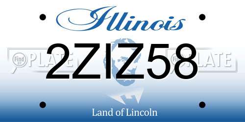 2ZIZ58 Illinois License Plate