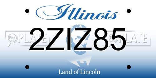 2ZIZ85 Illinois License Plate