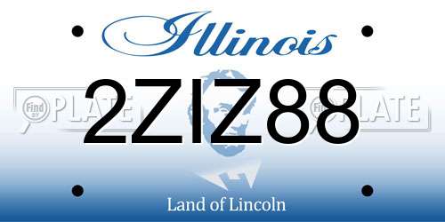 2ZIZ88 Illinois License Plate