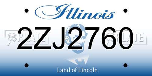 2ZJ2760 Illinois License Plate