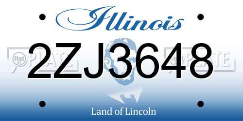 2ZJ3648 Illinois License Plate