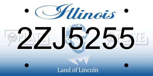 2ZJ5255 Illinois License Plate