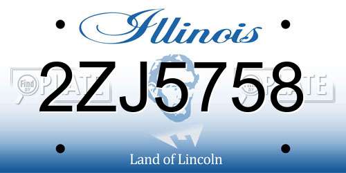 2ZJ5758 Illinois License Plate