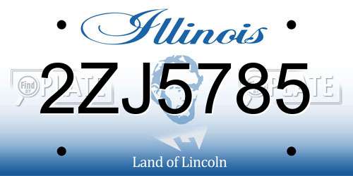 2ZJ5785 Illinois License Plate
