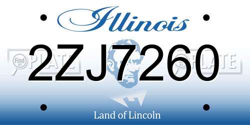 2ZJ7260 Illinois License Plate