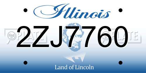 2ZJ7760 Illinois License Plate