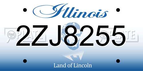 2ZJ8255 Illinois License Plate