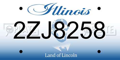 2ZJ8258 Illinois License Plate