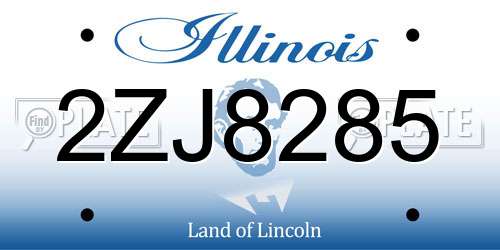 2ZJ8285 Illinois License Plate