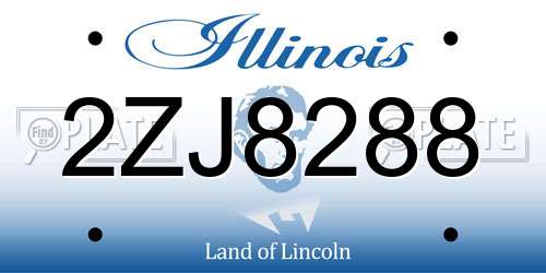 2ZJ8288 Illinois License Plate