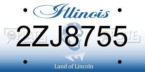 2ZJ8755 Illinois License Plate