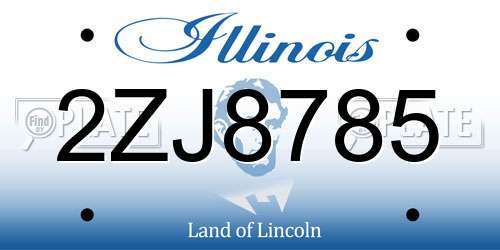 2ZJ8785 Illinois License Plate