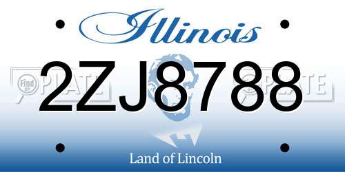 2ZJ8788 Illinois License Plate
