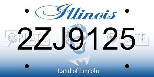 2ZJ9125 Illinois License Plate