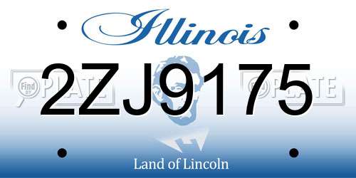2ZJ9175 Illinois License Plate