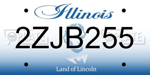 2ZJB255 Illinois License Plate
