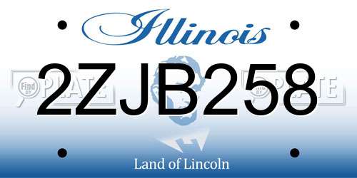 2ZJB258 Illinois License Plate