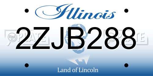 2ZJB288 Illinois License Plate