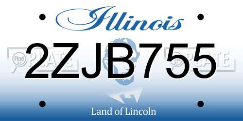 2ZJB755 Illinois License Plate