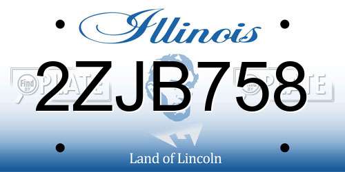 2ZJB758 Illinois License Plate