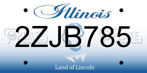 2ZJB785 Illinois License Plate
