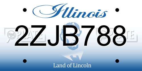2ZJB788 Illinois License Plate