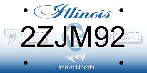 2ZJM92 Illinois License Plate