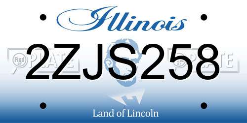 2ZJS258 Illinois License Plate