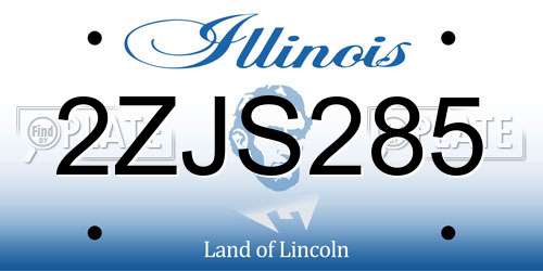 2ZJS285 Illinois License Plate