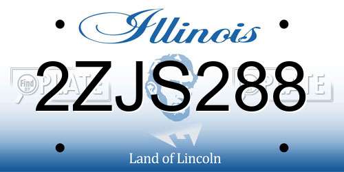 2ZJS288 Illinois License Plate