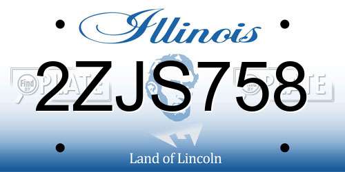 2ZJS758 Illinois License Plate