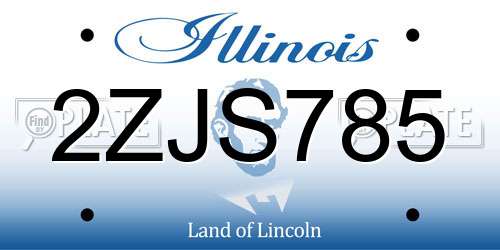 2ZJS785 Illinois License Plate