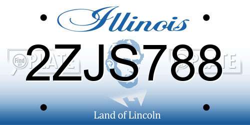 2ZJS788 Illinois License Plate