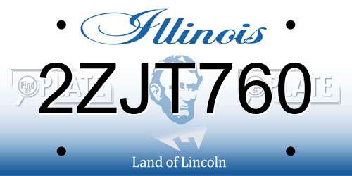 2ZJT760 Illinois License Plate
