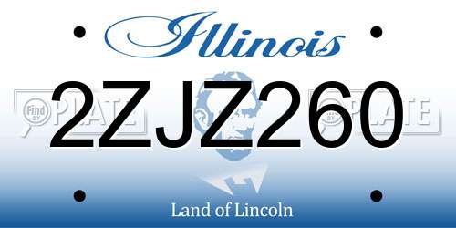 2ZJZ260 Illinois License Plate