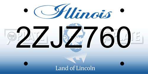 2ZJZ760 Illinois License Plate
