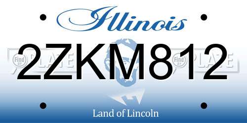 2ZKM812 Illinois License Plate